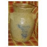 7.5' Pottery Vase with Blue Design