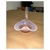 FENTON IRIDESCENT RIBBON CANDY BASKET FENTON IRIDESCENT RIBBON CANDY BASKET