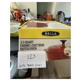Bella Red Cast Iron Dutch Oven NIB