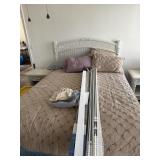 Full Sized White Wicker Bed