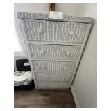 White Wicker Dresser, Glass Top included but not