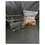 Vintage Metal Doll Shopping Cart