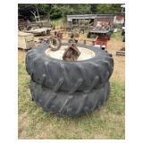 Set of 18.4-34 9 Bolt Duals w/ Hubs