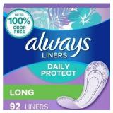 Always Daily Protect Panty Liner - Long - 92ct