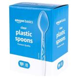 Amazon Basics Disposable Clear Spoons, BPA Free
