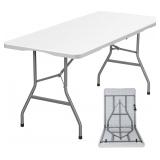 6ft Folding Table Heavy Duty Portable White
