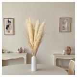 Two 12' Ceramic Vases + Pampas Grass Set