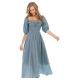 RVivimos Women XL Cotton Backless A-Line Dress