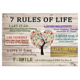 WHAOMIOT 7 Rules of Life Poster Canvas 24x16