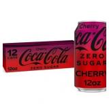 Coca-Cola Zero Sugar Cherry Soda Pop, 12 fl oz