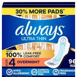 Always Ultra Thin Pads w/ Wings, Size 4, 96ct