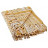 DII Braided Striped Throw, 50x60, Honey Gold