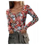PRETTYGARDEN Women's Henley Long Sleeve Top