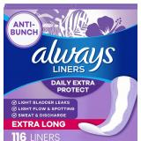 Always Panty Liners, Anti-Bunch, 116 Count