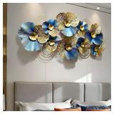 $110 edaknez 3D Lotus Wall Art, Blue/Gold