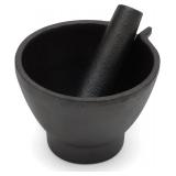 Fox Run Mortar and Pestle, Cast Iron, Black