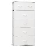 Crestlive Tall Dresser: 6-Drawer White