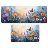 Spring Floral Kitchen Rugs Set 17'x47'+17'x30'