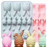 2PCS Easter Eggs Silicone Mold Rabbit 3D