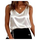Medium - Ekouaer Silk Satin Tank Top V-Neck Camiso