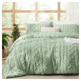 Bedsure King Boho Comforter - Sage
