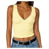 (M) ForeFair Deep VNeck Crop Tank Top