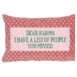 Creative Co-Op Velvet Lumbar Pillow, Red/Green