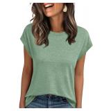 LARGE AUTOMET Womens Cap Sleeve Tops for Work