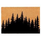 Funny Coir Doormat: Tree Line Forest Mat