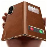 IMCHEN Galaxy Z Fold 7 Case   Leather, Brown