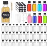 MMonDod 72x 2oz Clear Glass Bottles with Lids
