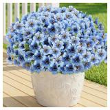 Artificial Flowers for Outdoors, Silk UV Blue