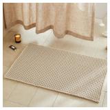 TYUU Pale Beige Bath Rug, Non Slip 36x24