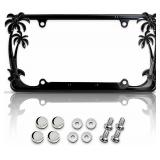 Palm Tree License Plate Frame with 4 Caps