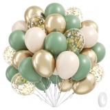 Sage Green Balloons 60pcs 12inch Confetti Decor