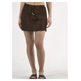 SzXXS No Boundries Brown Cover Up Crochet Mini Sli