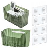 Set of 2 Wall Mounted Shower Bins, Green