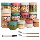 12Pack Oats Jars w/Lids   Glass 16/8/4oz