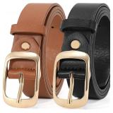 XZQTIVE 2 Pack Women Leather Belts with Buckle