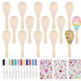 PLULON 15 Pc Mini Wooden Maracas, Fiesta Decor