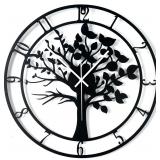 Tree of Life Wall Clock, 20' Metal, Silent