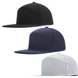 3pk Flat Brim Snapback Hat, Perforated Cap