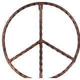 Metal Peace Sign Wall Decor - Copper Finish