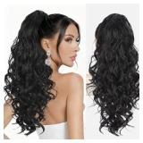 QGZ Ponytail Extension 20' Claw Clip Black