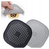 Hair Drain Catcher: Square Shower Cover, 2 Pack