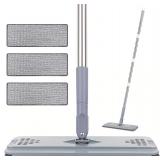 Flat Mop with 3 Pads, Microfiber Mops 29-49'