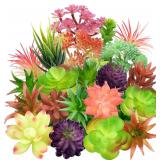 QUOZUO Colorful Succulents 22Pcs Mini Artif