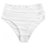 (L) ZAFUL High Waisted Bikini Bottoms Ruched