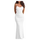 SzM HYZ Maxi Wedding Guest Dress Spaghetti Strap