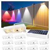 JOFIOS Solar Fence Lights 12 Pack, IP65 LED